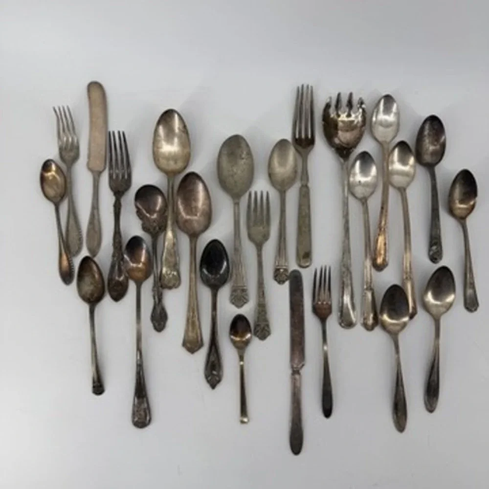 Vintage Silver Plate Flatware Lot 25pc Wm Rogers Oneida International Silver HB